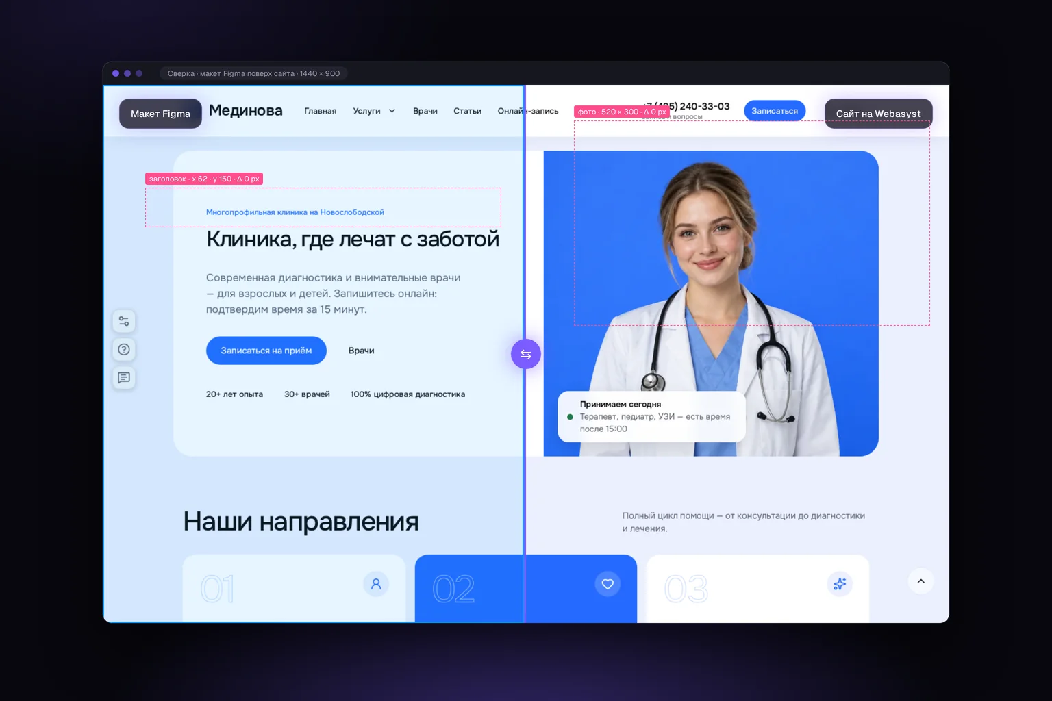 Наложение макета Figma на сверстанный сайт